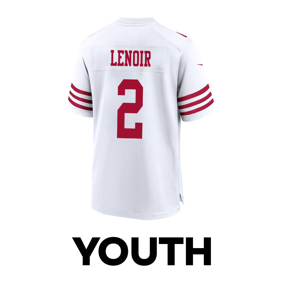 Deommodore Lenoir 2 San Francisco 49ers Super Bowl LVIII Patch Game YOUTH Jersey - White