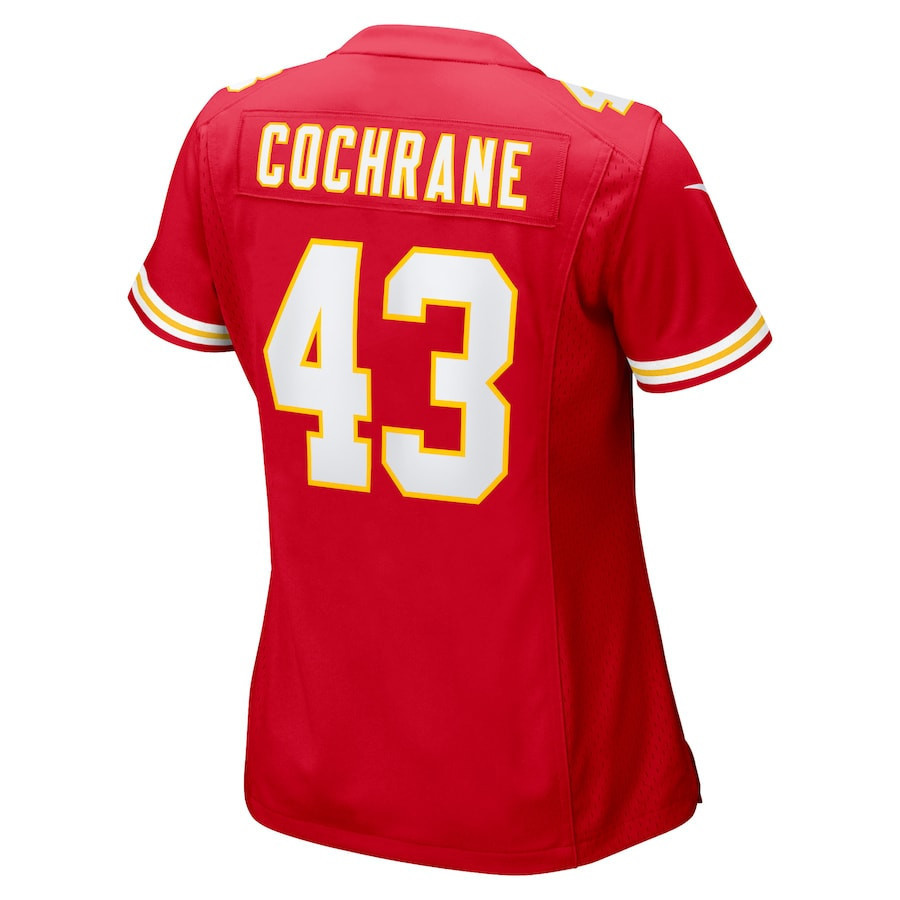 Jack Cochrane #43 Kansas City Chiefs Super Bowl LIX Women's Jersey - Red
