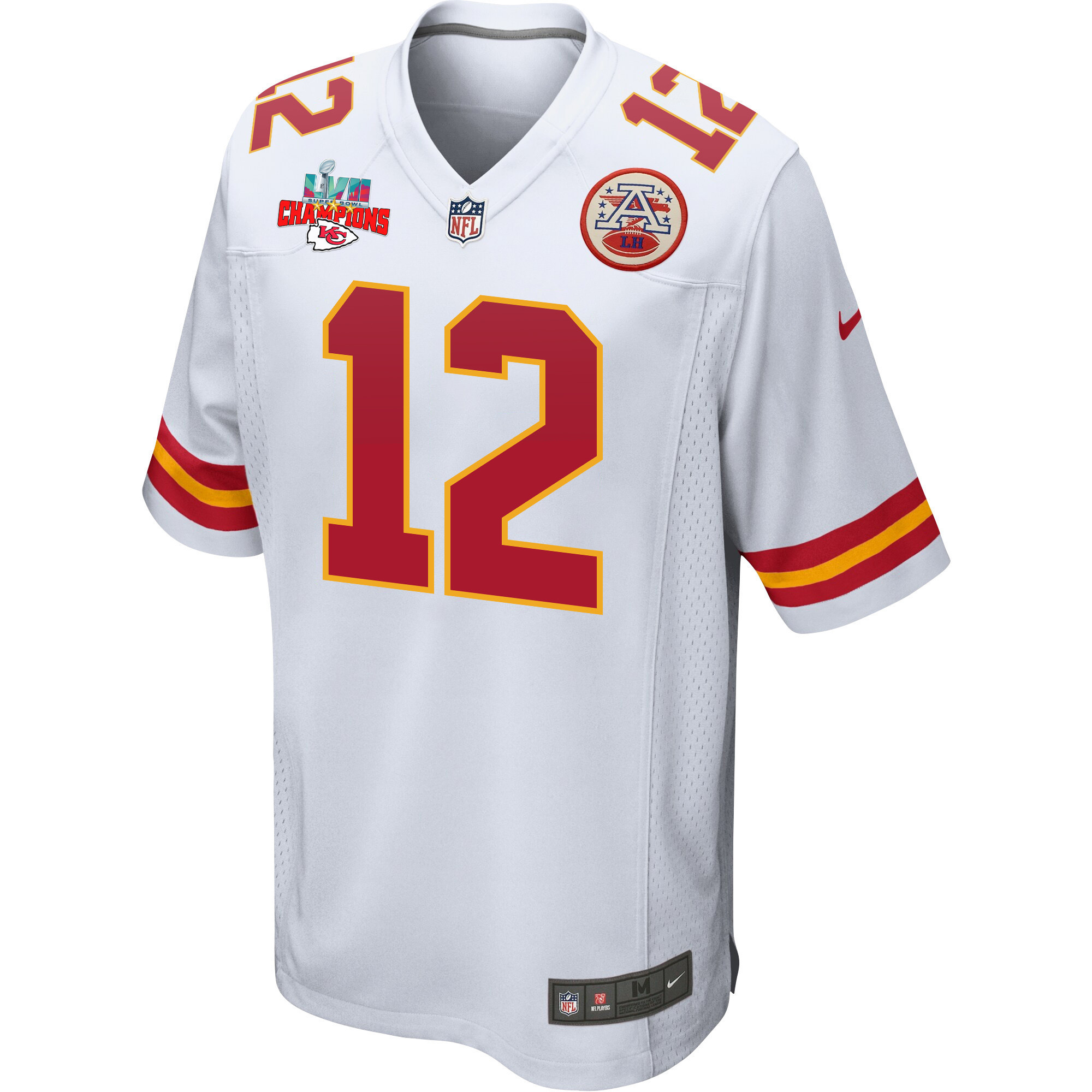 Shane Buechele 12 Kansas City Chiefs Super Bowl LVII Champions 3 Stars Men Game Jersey - White