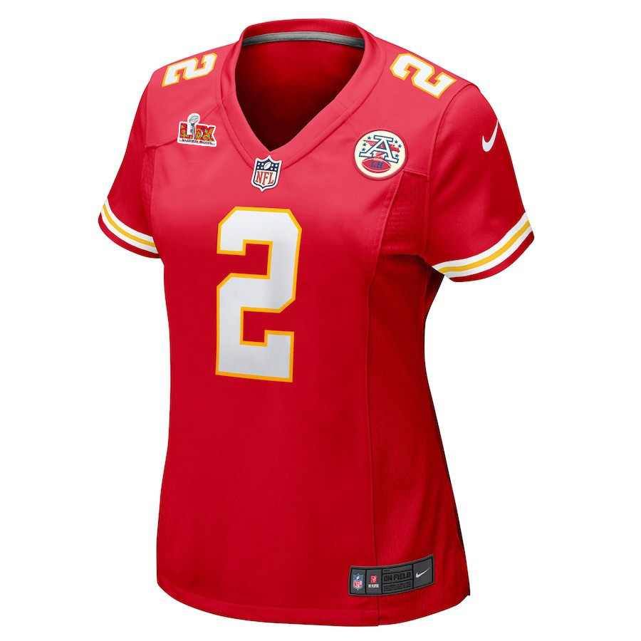 Joshua Williams #2 Kansas City Chiefs Super Bowl LIX Women's Jersey - Red