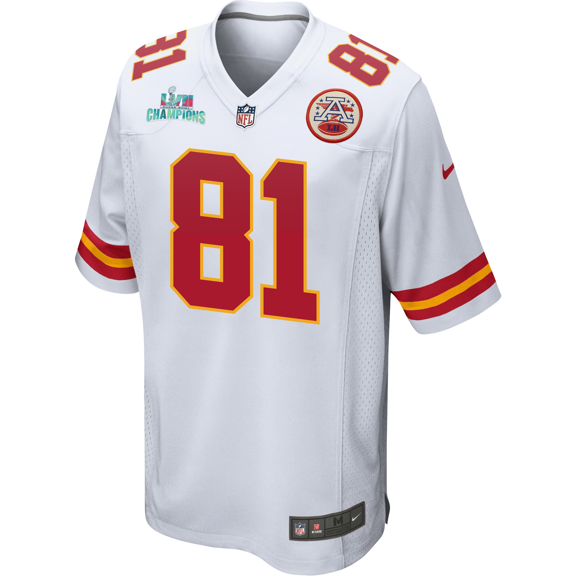 Blake Bell 81 Kansas City Chiefs Super Bowl LVII Champions Men Game Jersey - White