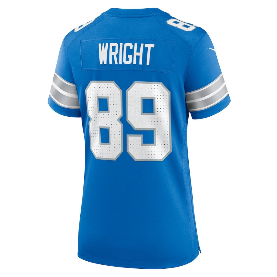 Brock Wright #89 Detroit Lions Super Bowl LIX Women's Jersey - Blue
