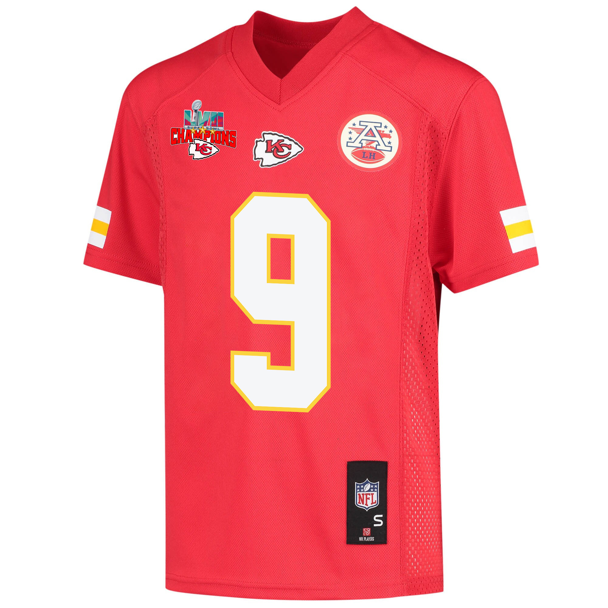 JuJu Smith-Schuster 9 Kansas City Chiefs Super Bowl LVII Champions 3 Stars Youth Game Jersey - Red