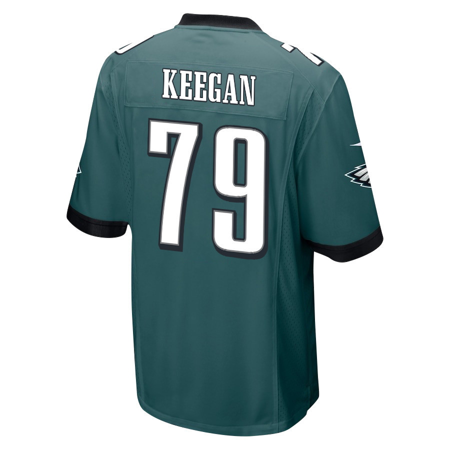 Trevor Keegan 79 Philadelphia Eagles Super Bowl LIX New Orleans Patch Game Men Jersey - Midnight Green