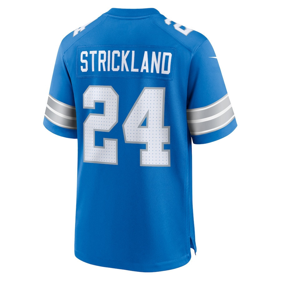 Loren Strickland #24 Detroit Lions Super Bowl LIX YOUTH Jersey - Blue