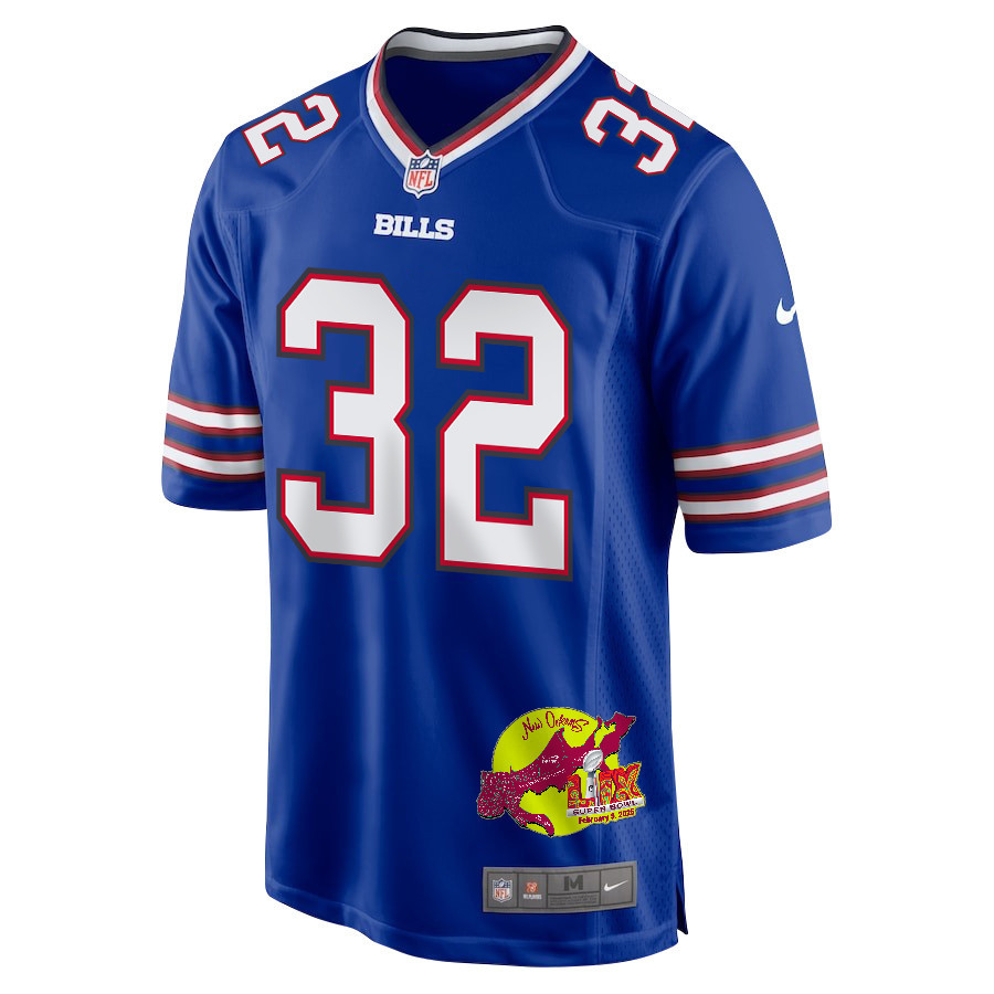 Nicholas Morrow 32 Buffalo Bills Super Bowl LIX New Orleans Patch Game Men Jersey - Royal