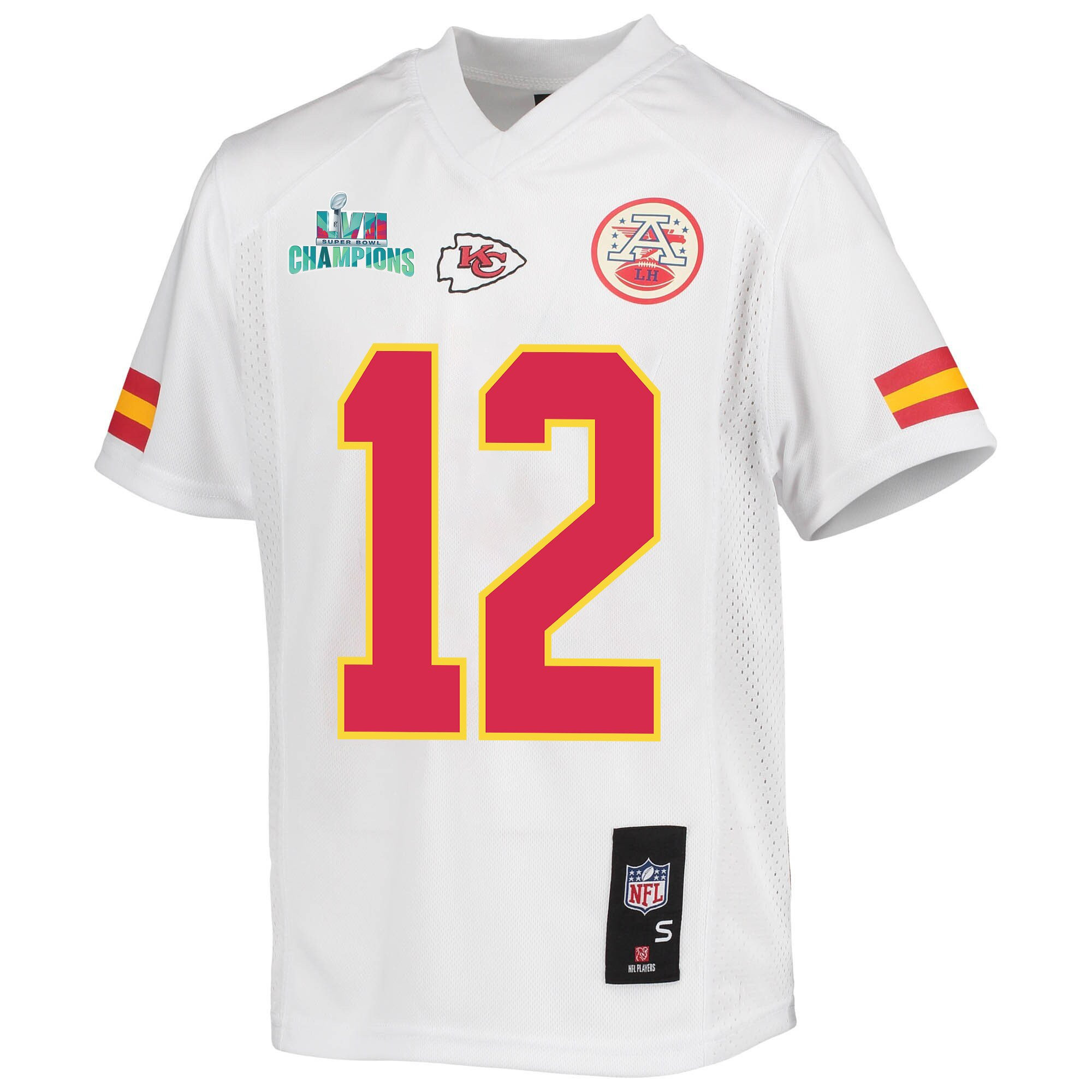Shane Buechele 12 Kansas City Chiefs Super Bowl LVII Champions Youth Game Jersey - White