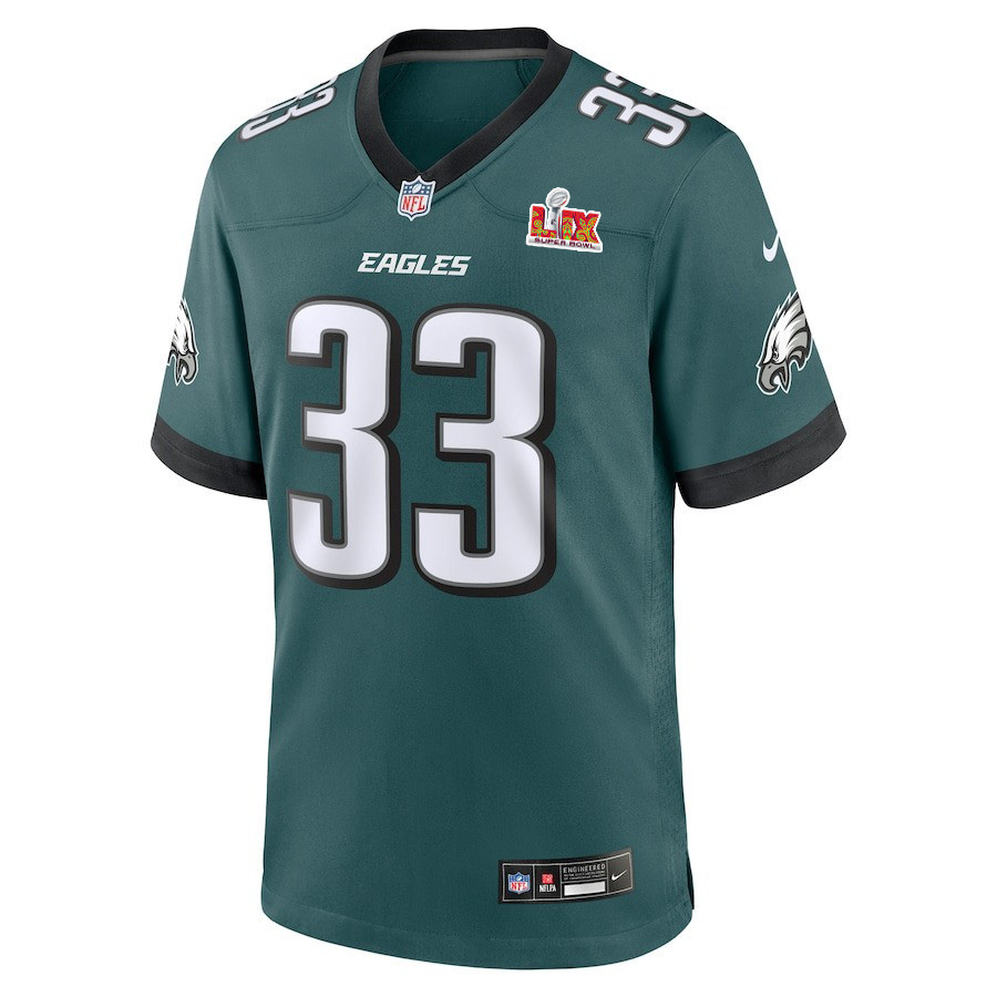 Cooper DeJean #33 Philadelphia Eagles Super Bowl LIX Jersey - Men's - Midnight Green