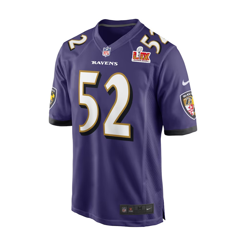 Ray Lewis #52 Baltimore Ravens Super Bowl LIX Jersey - Men's - Purple