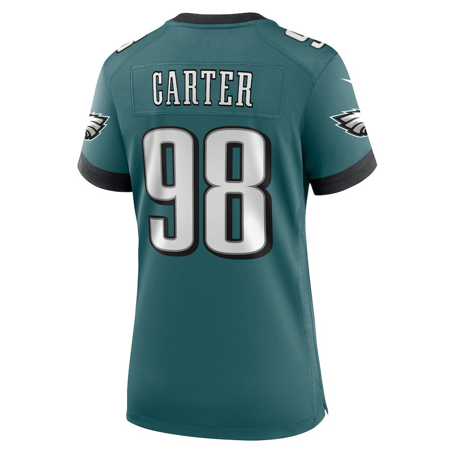 Jalen Carter #98 Philadelphia Eagles Super Bowl LIX Women's Jersey - Midnight Green