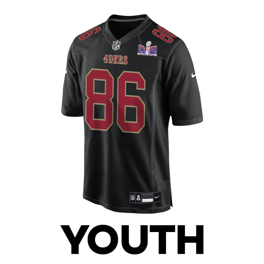 Tay Martin 86 San Francisco 49ers Super Bowl LVIII Patch Fashion Game YOUTH Jersey - Carbon Black