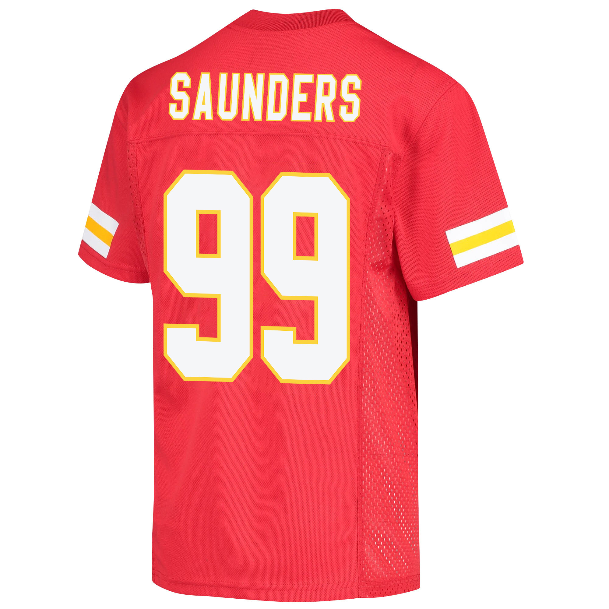 Khalen Saunders 99 Kansas City Chiefs Super Bowl LVII Champions 3 Stars Youth Game Jersey - Red