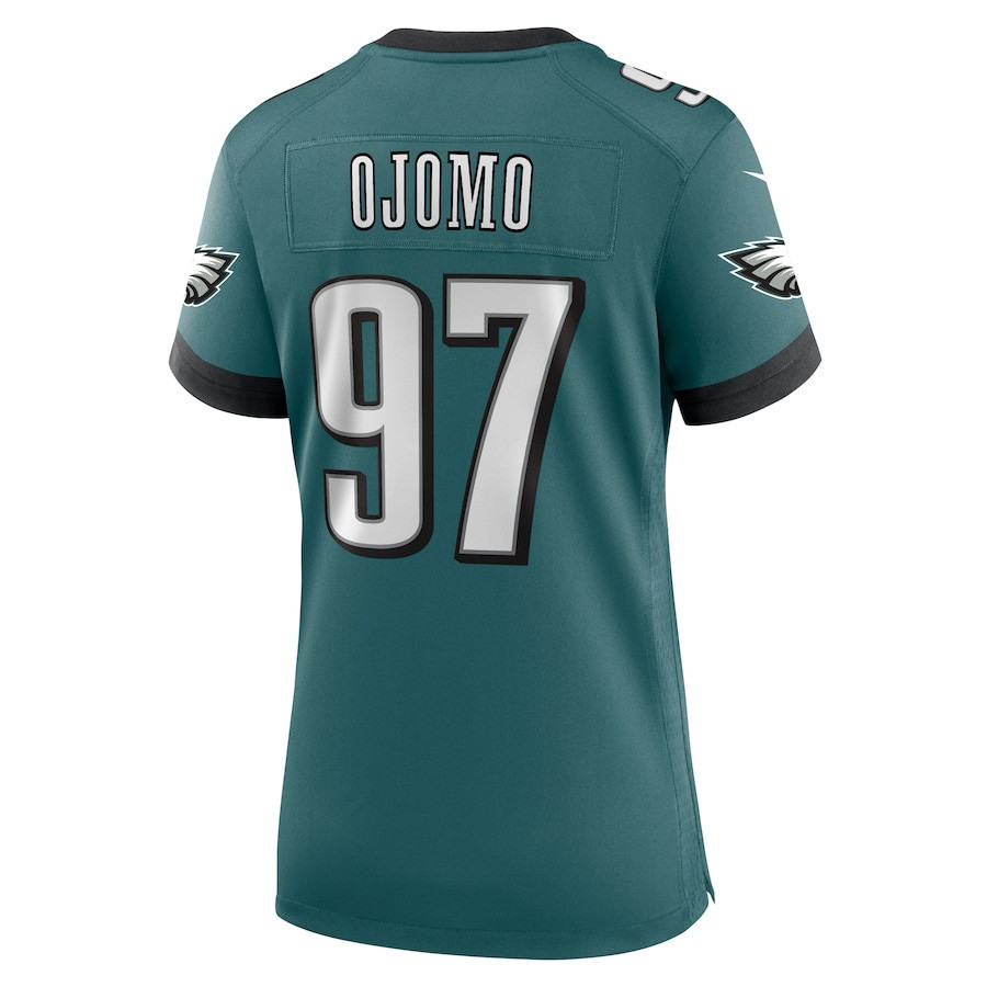 Moro Ojomo #97 Philadelphia Eagles Super Bowl LIX Women's Jersey - Midnight Green