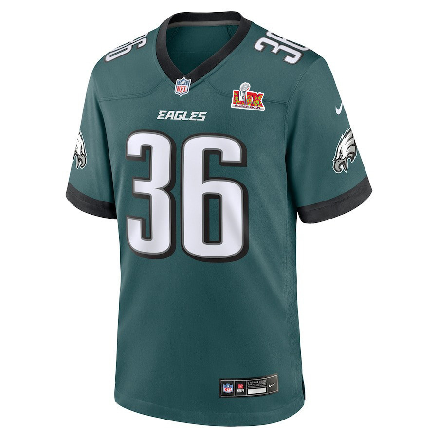 Tristin McCollum #36 Philadelphia Eagles Super Bowl LIX YOUTH Jersey - Midnight Green