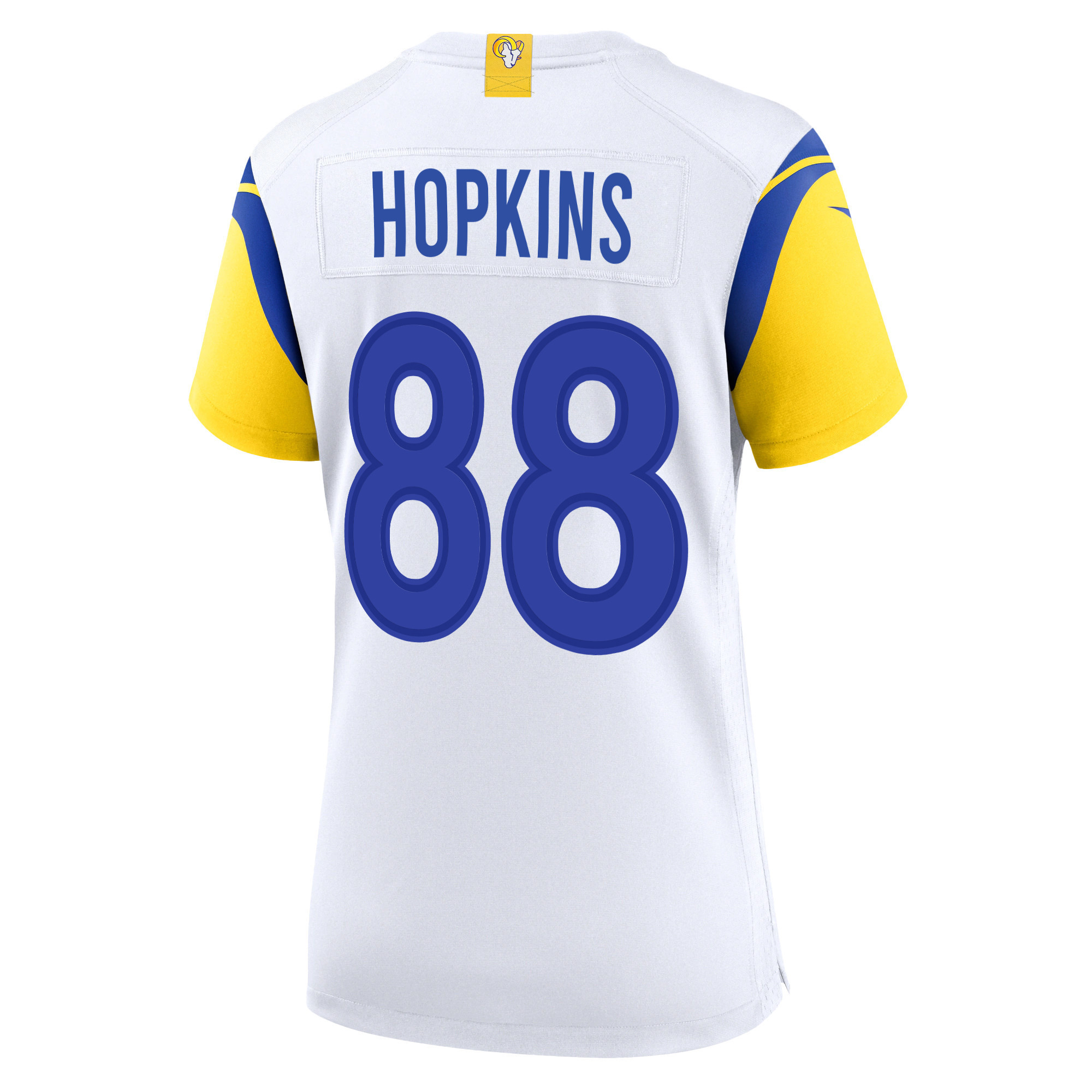 Super Bowl LVI Champions Los Angeles Rams Brycen Hopkins 88 White Women's Jersey Jersey