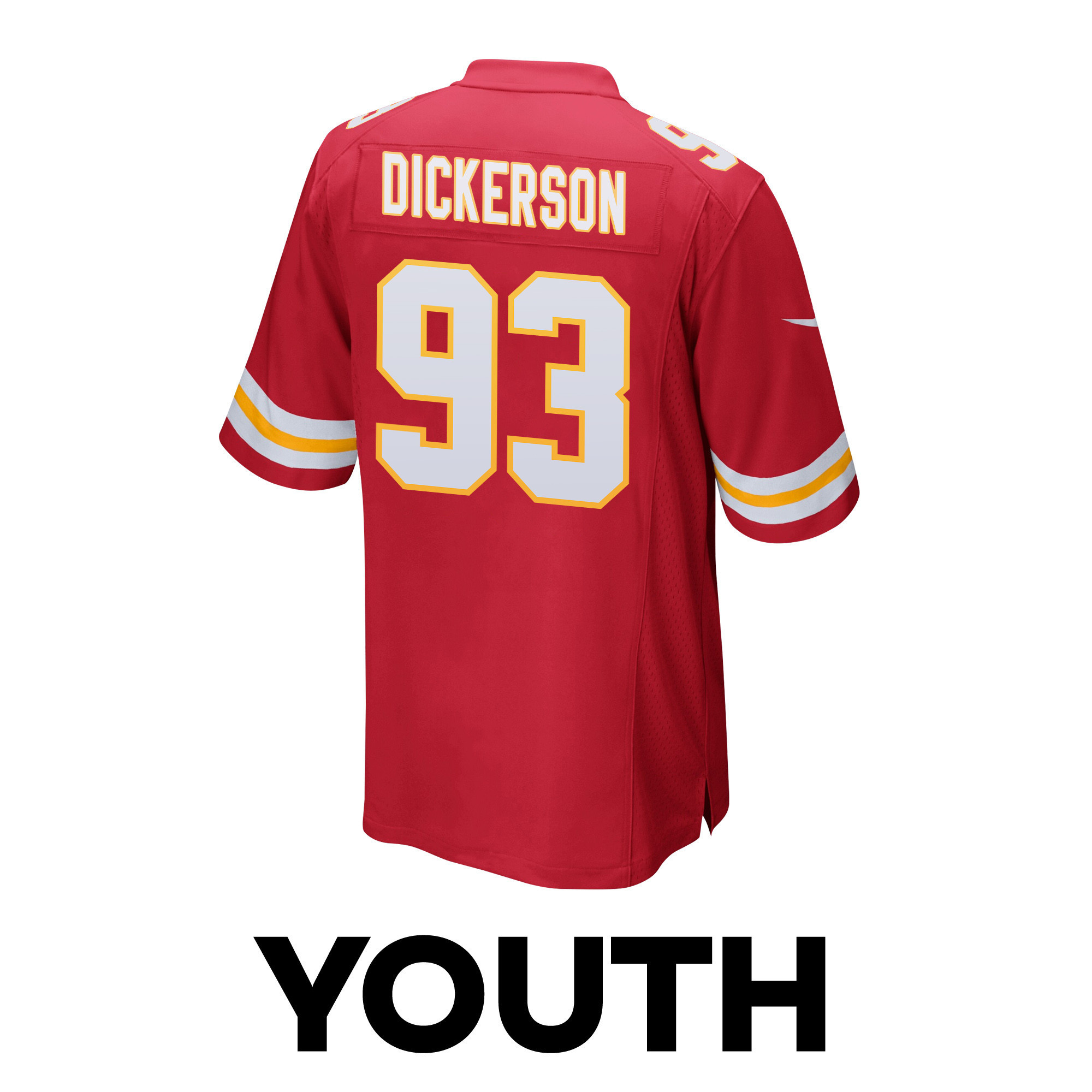 Matt Dickerson 93 Kansas City Chiefs Super Bowl LVIII Patch Game YOUTH Jersey - Red