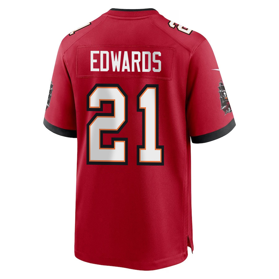 Mike Edwards 21 Tampa Bay Buccaneers Super Bowl LIX New Orleans Patch Game Men Jersey - Red