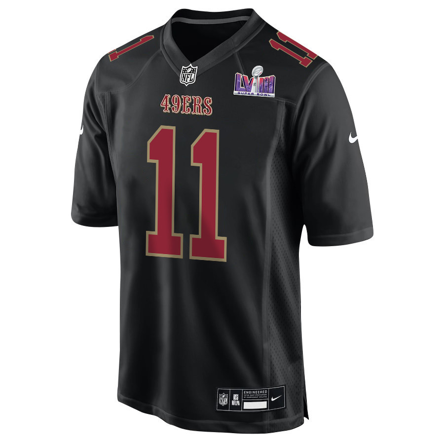 Brandon Aiyuk 11 San Francisco 49ers Super Bowl LVIII Patch Fashion Game Men Jersey - Carbon Black