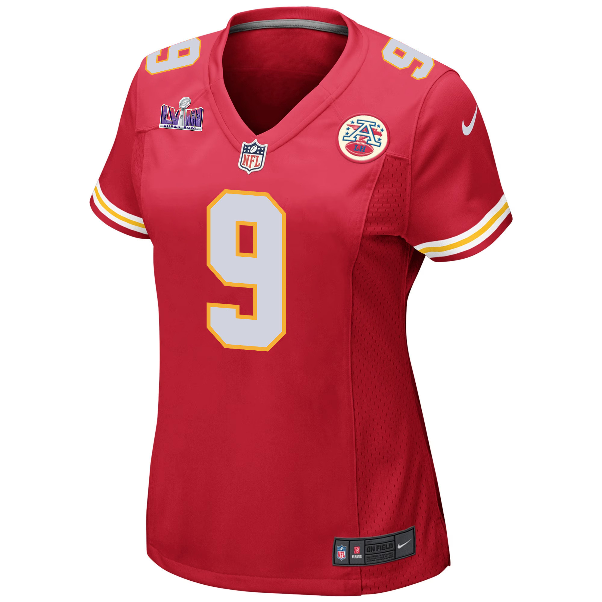 Blaine Gabbert 9 Kansas City Chiefs Super Bowl LVIII Patch Game Women Jersey - Red