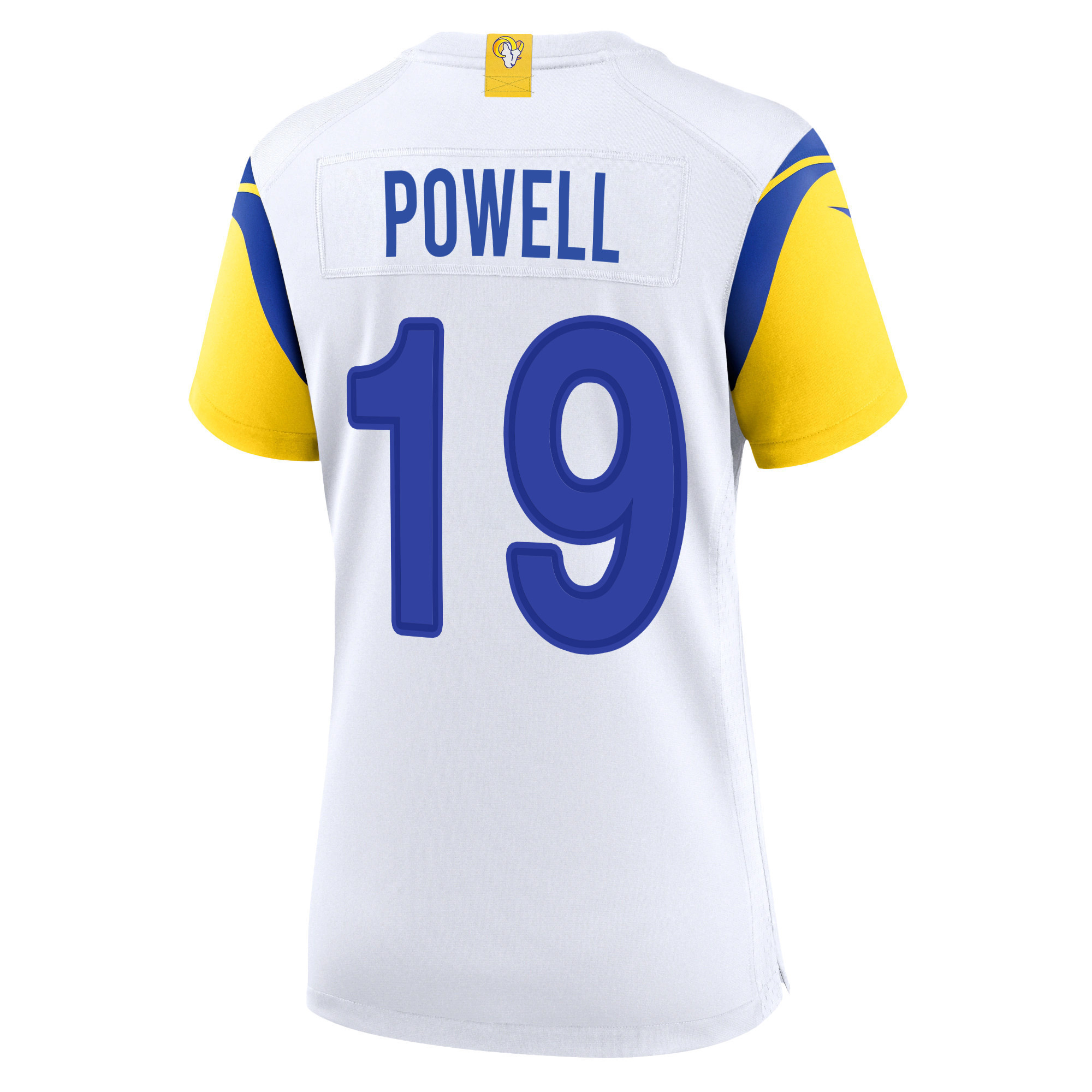 Super Bowl LVI Champions Los Angeles Rams Brandon Powell 19 White Women's Jersey Jersey