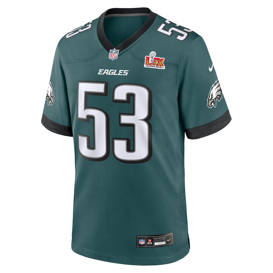 Zack Baun #53 Philadelphia Eagles Super Bowl LIX YOUTH Jersey - Midnight Green