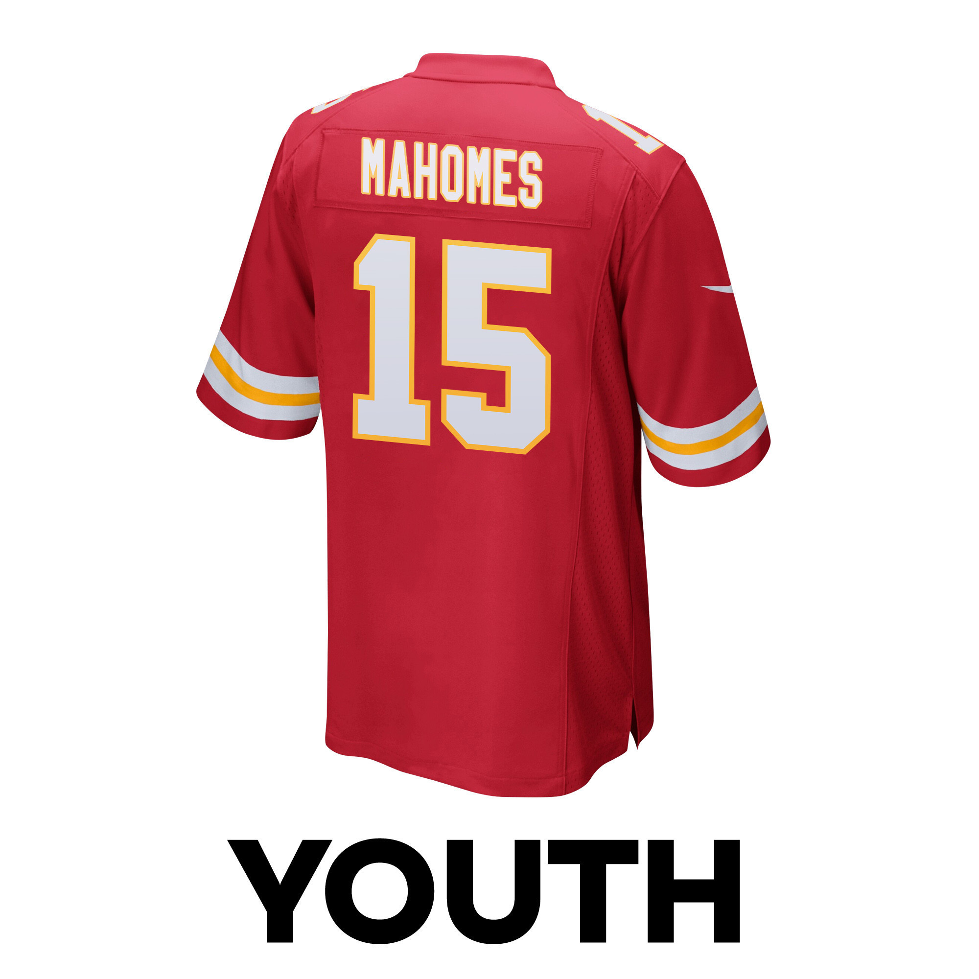 Patrick Mahomes 15 Kansas City Chiefs Super Bowl LVIII Patch Game YOUTH Jersey - Red