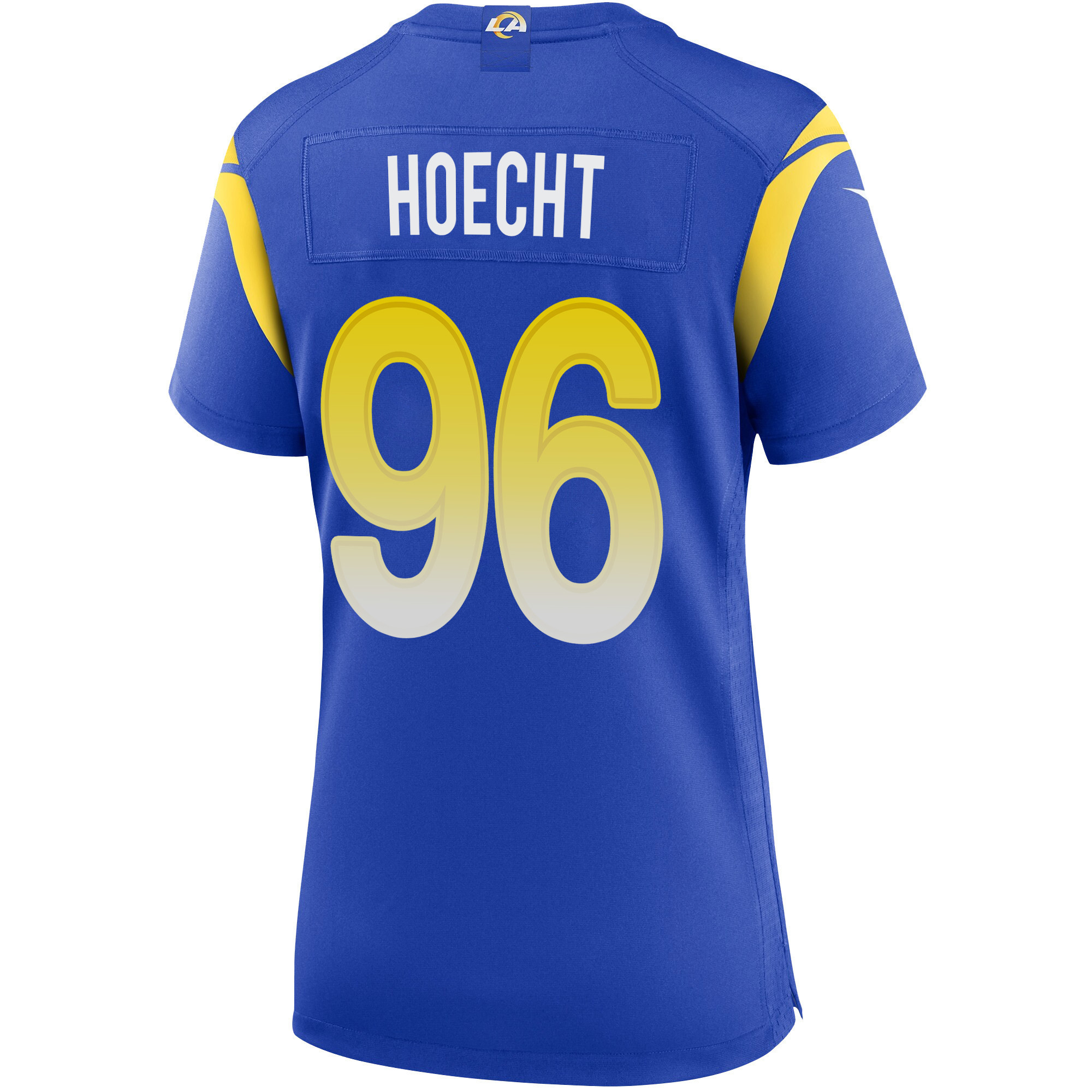 Super Bowl LVI Champions Los Angeles Rams Michael Hoecht 96 Royal Women's Jersey Jersey