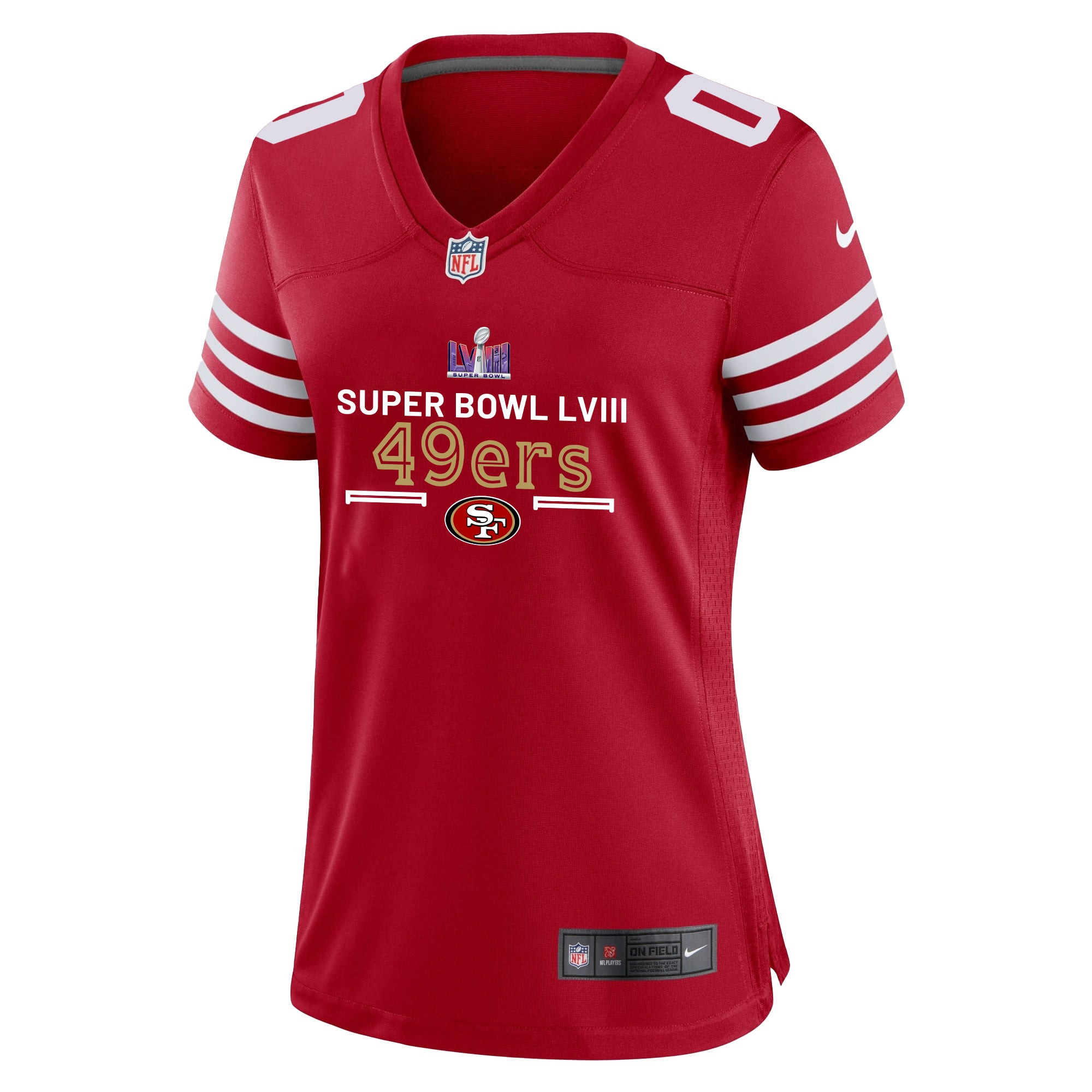San Francisco 49ers Super Bowl LVIII Game Jersey - Women, Red V3