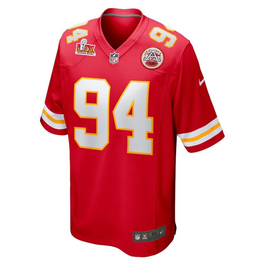 Malik Herring #94 Kansas City Chiefs Super Bowl LIX Jersey - Men's - Red