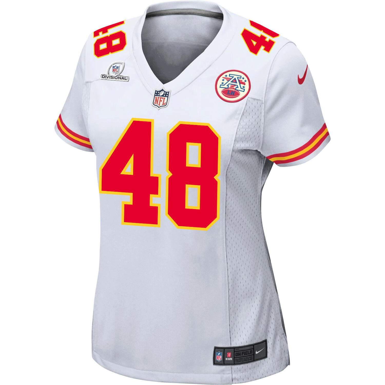 Cole Christiansen 48 Kansas City Chiefs Super Bowl LVIII Patch Game Women Jersey - White
