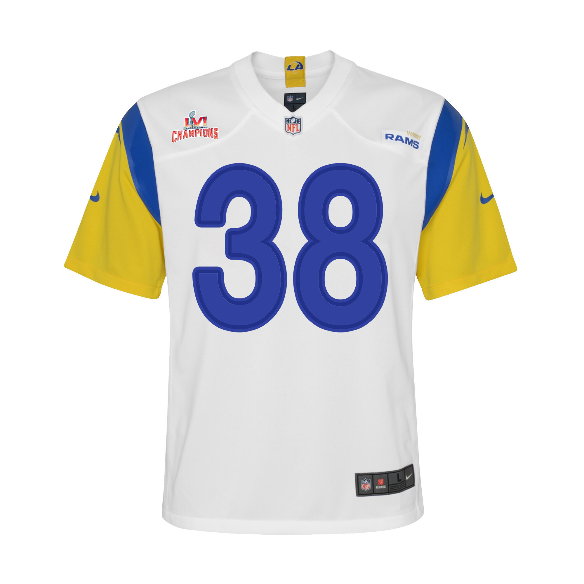 Super Bowl LVI Champions Los Angeles Rams Buddy Howell 38 White Youth's Jersey Jersey