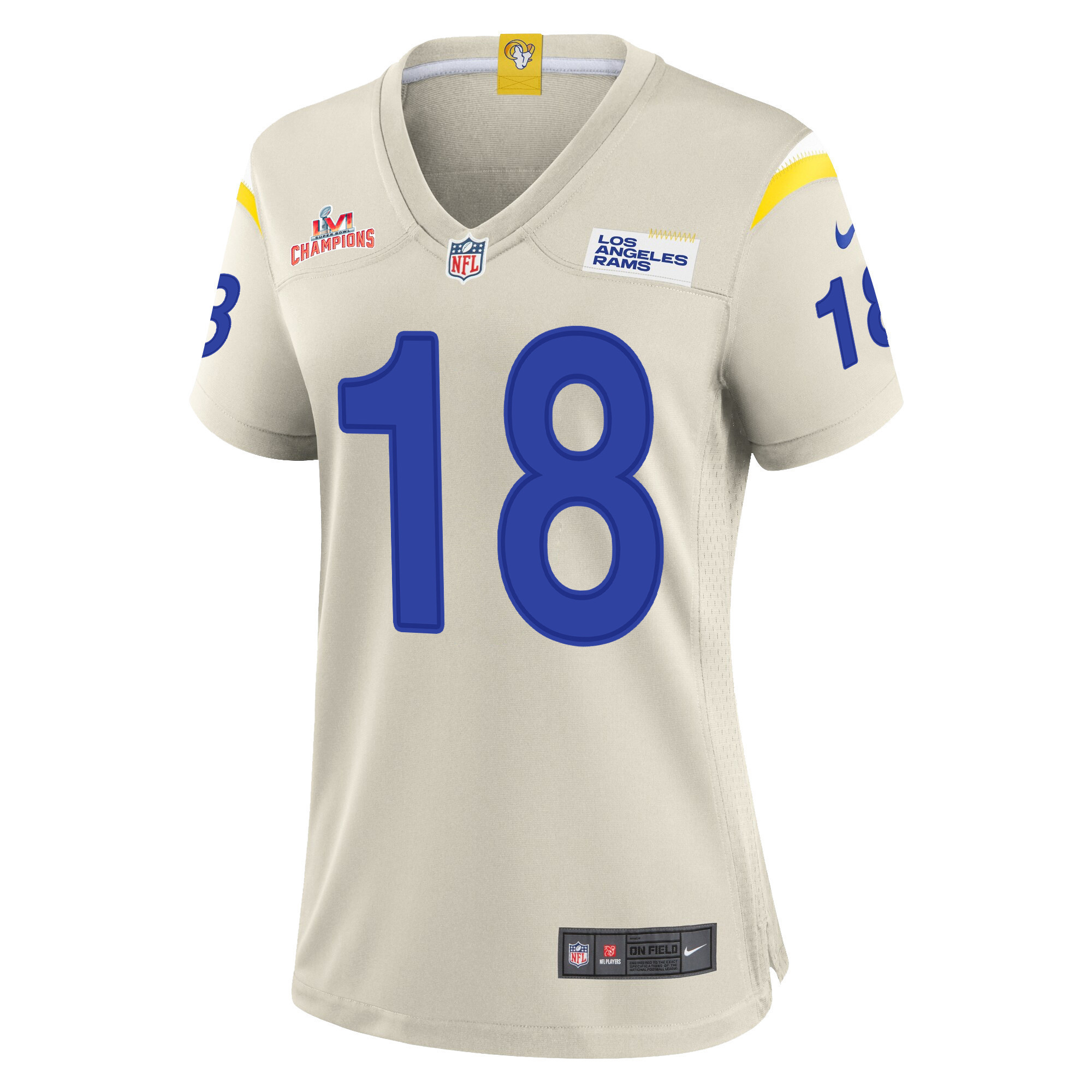 Super Bowl LVI Champions Los Angeles Rams Ben Skowronek 18 Bone Women's Jersey Jersey