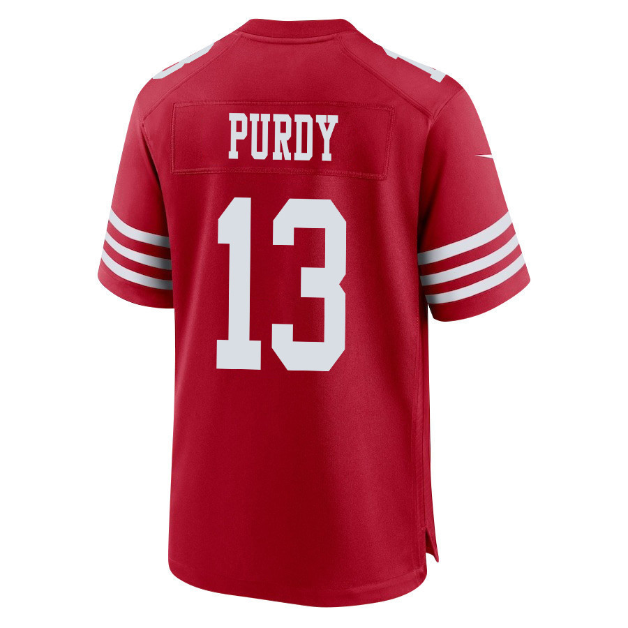 Brock Purdy 13 San Francisco 49ers Super Bowl LVIII Patch Game Men Jersey - Scarlet
