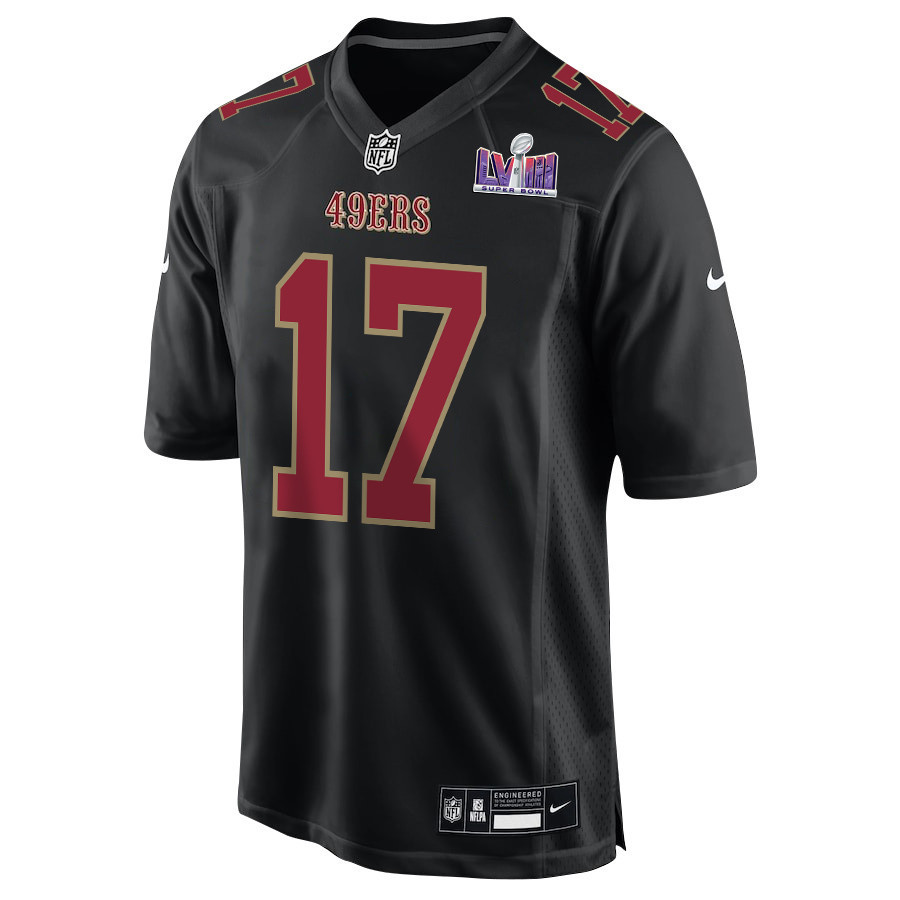 Brandon Allen 17 San Francisco 49ers Super Bowl LVIII Patch Fashion Game Men Jersey - Carbon Black