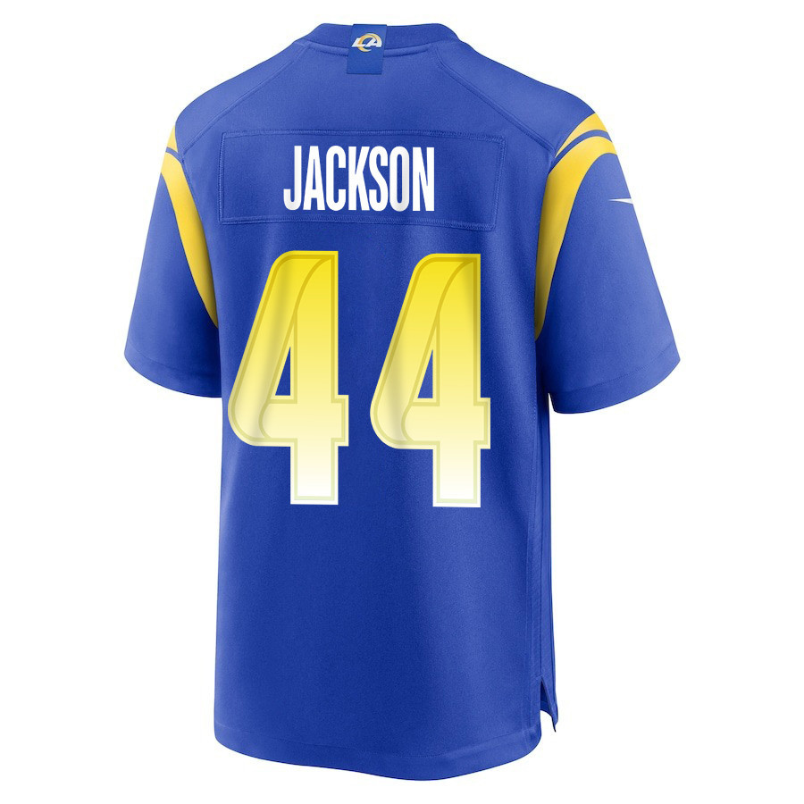 Brennan Jackson 44 Los Angeles Rams Super Bowl LIX New Orleans Patch Game Men Jersey - Royal