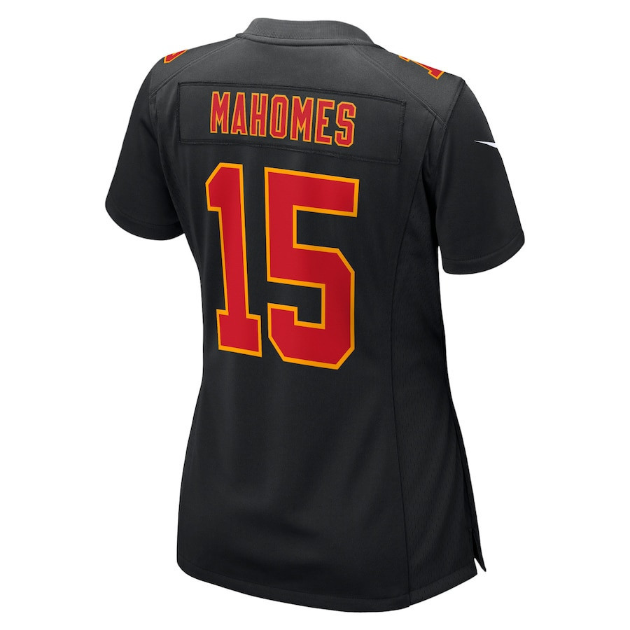 Patrick Mahomes 15 Kansas City Chiefs Super Bowl LVIII Fashion Game Women Jersey - Carbon Black