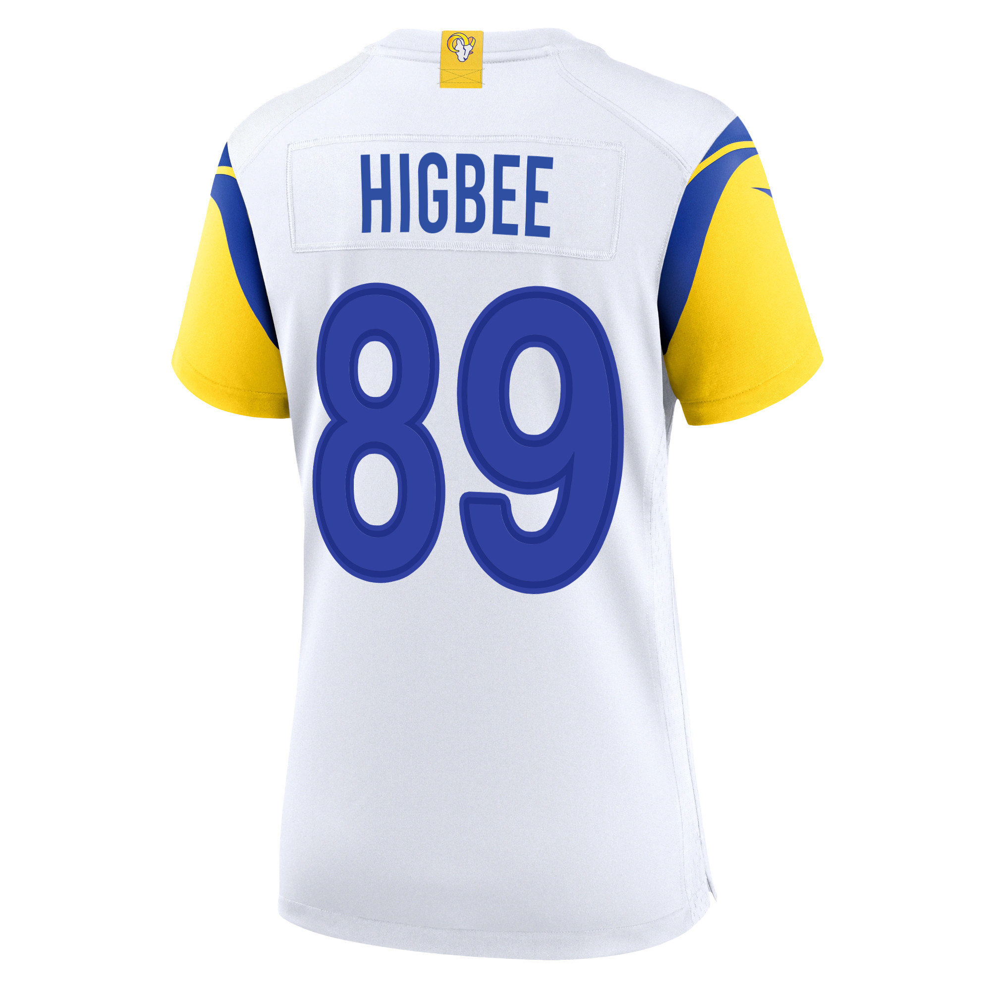 Super Bowl LVI Champions Los Angeles Rams Tyler Higbee 89 White Women's Jersey Jersey