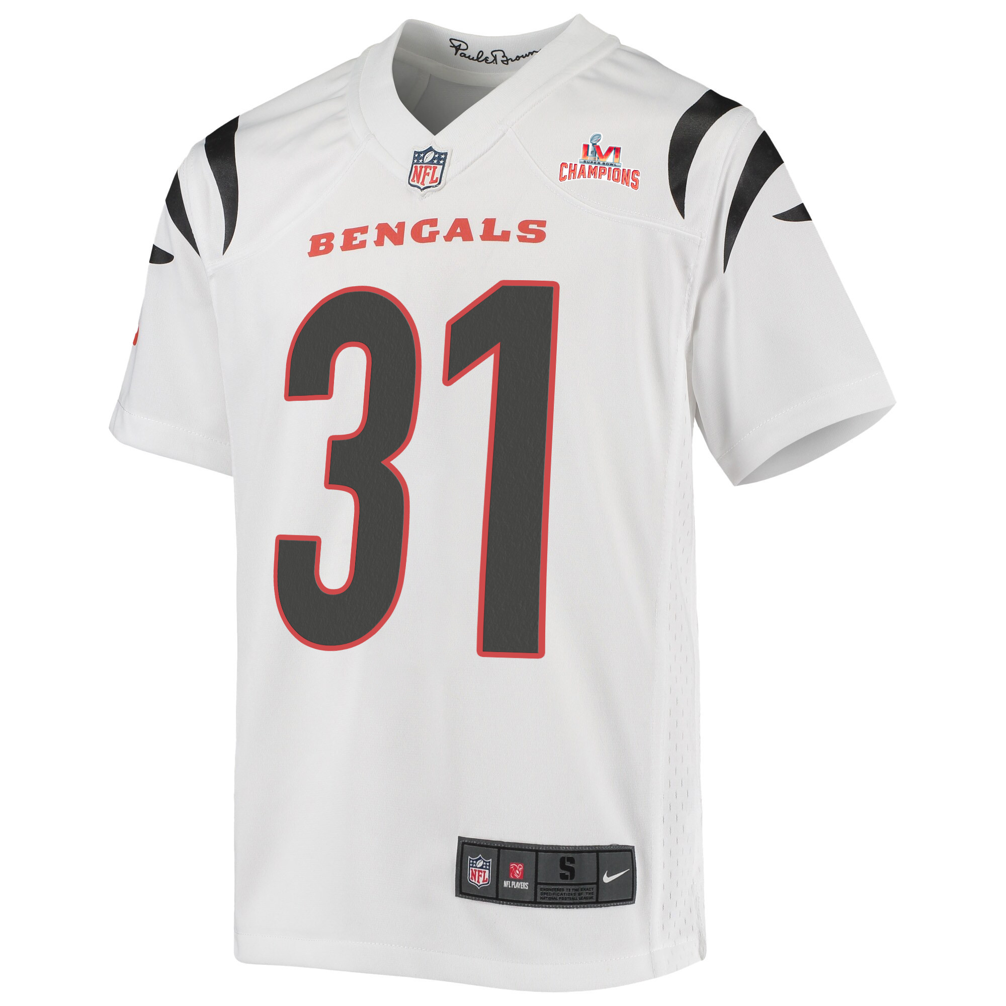 Super Bowl LVI Champions Cincinnati Bengals Michael Thomas 31 White Youth's Jersey Jersey