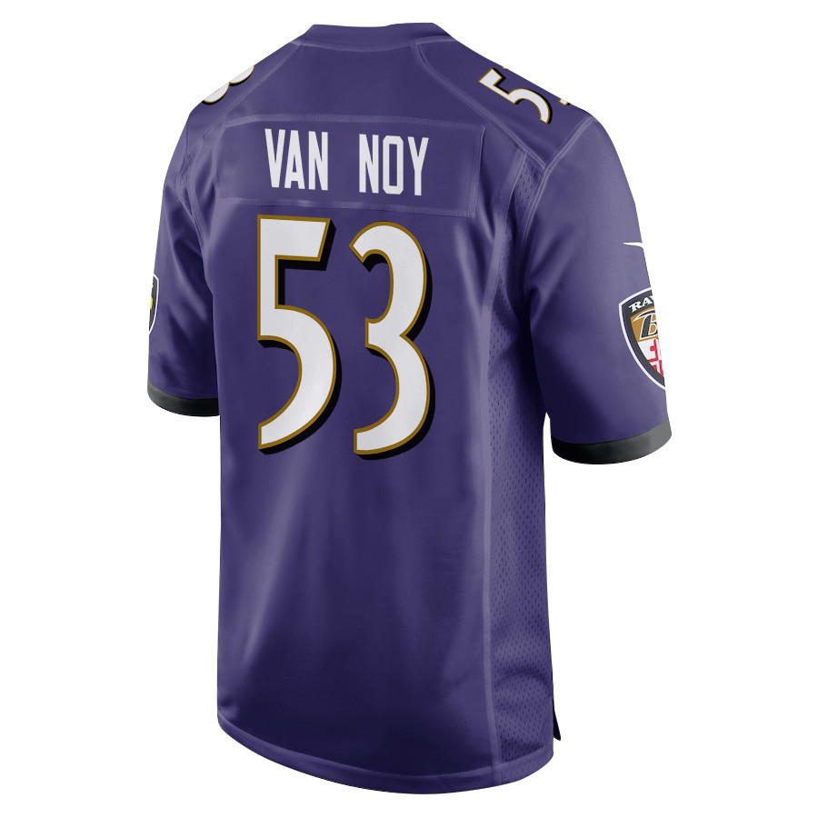 Kyle Van Noy 53 Baltimore Ravens Super Bowl LIX New Orleans Patch Game Men Jersey - Purple