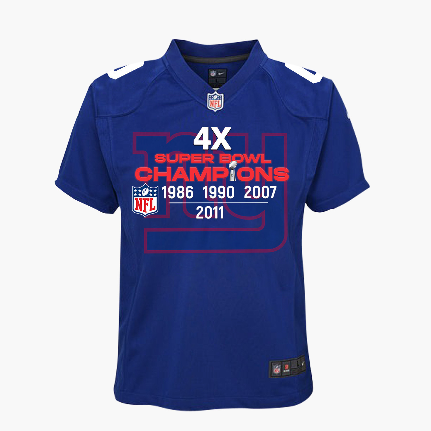 New York Giants 4X Super Bowl Champions Jersey - Youth, Royal