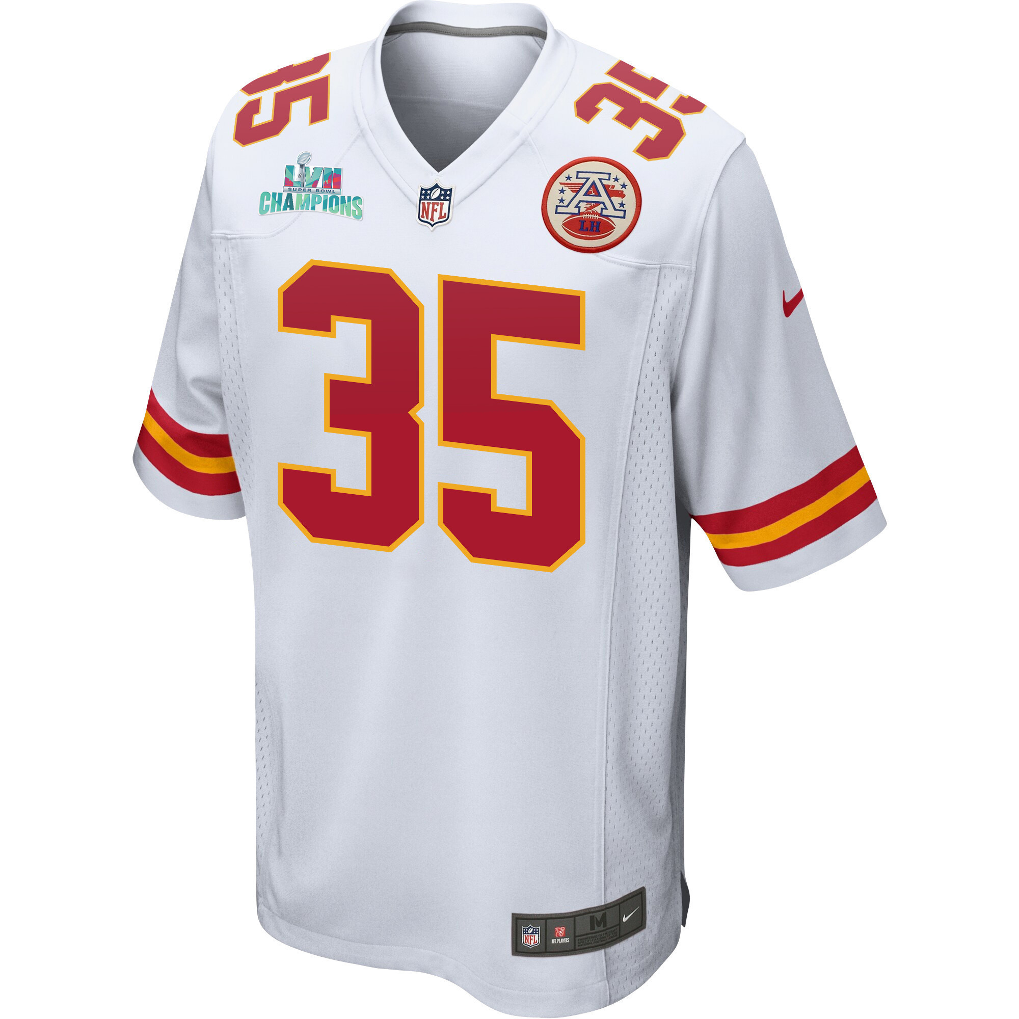 Jaylen Watson 35 Kansas City Chiefs Super Bowl LVII Champions Men Game Jersey - White