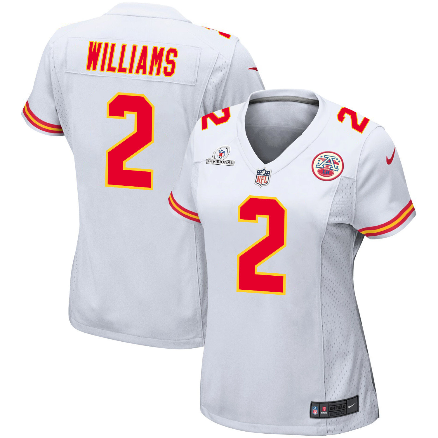 Joshua Williams 2 Kansas City Chiefs Super Bowl LVIII Patch Game Women Jersey - White