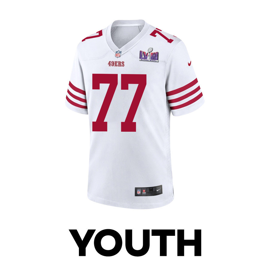 Alfredo Gutierrez 77 San Francisco 49ers Super Bowl LVIII Patch Game YOUTH Jersey - White