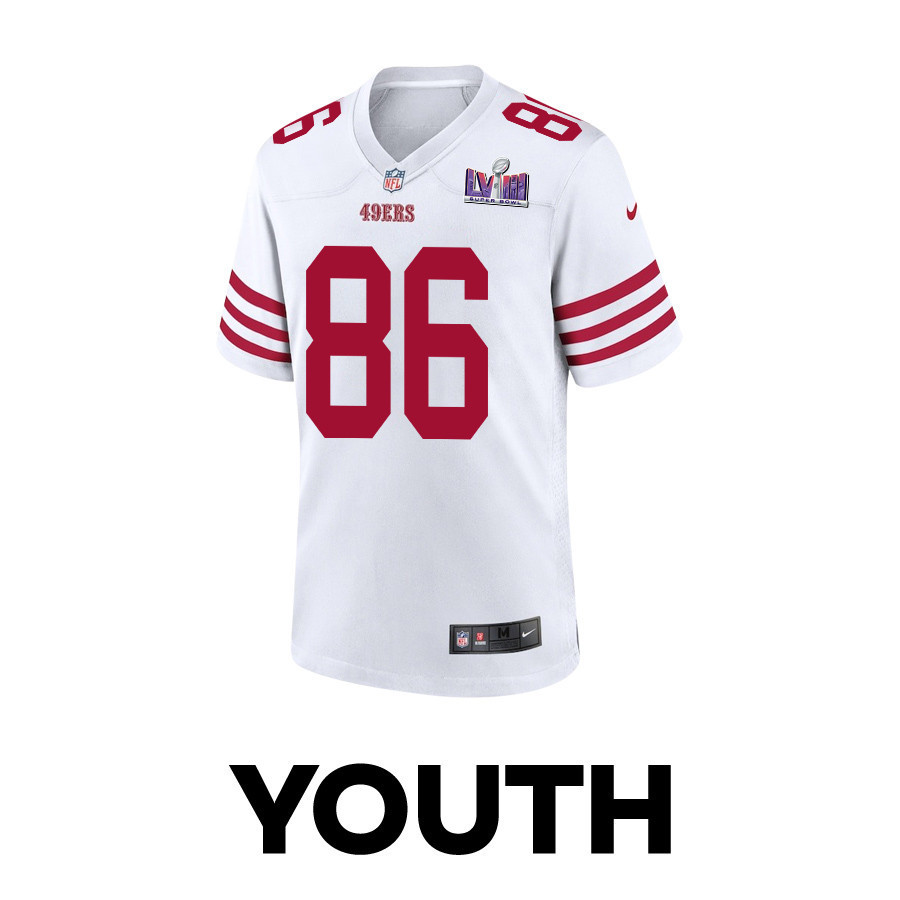 Tay Martin 86 San Francisco 49ers Super Bowl LVIII Patch Game YOUTH Jersey - White