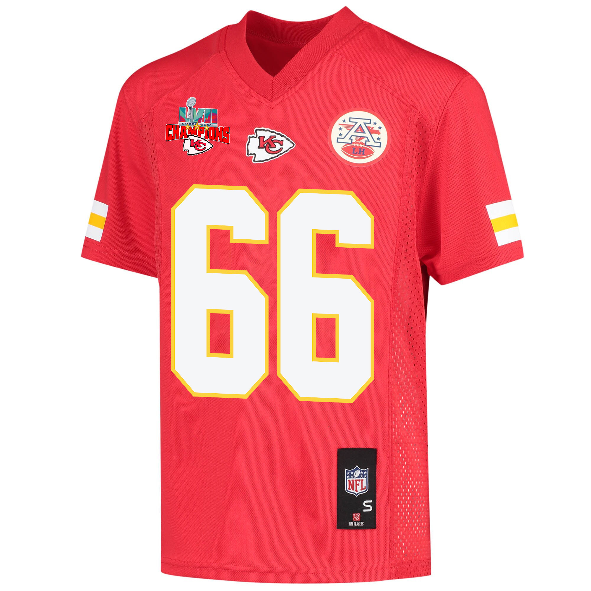 Brandon Williams 66 Kansas City Chiefs Super Bowl LVII Champions 3 Stars Youth Game Jersey - Red