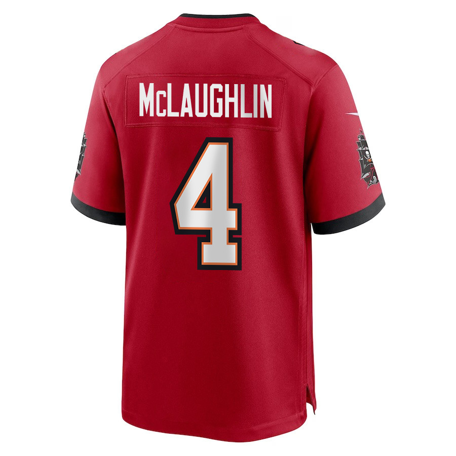 Chase McLaughlin 4 Tampa Bay Buccaneers Super Bowl LIX New Orleans Patch Game Men Jersey - Red