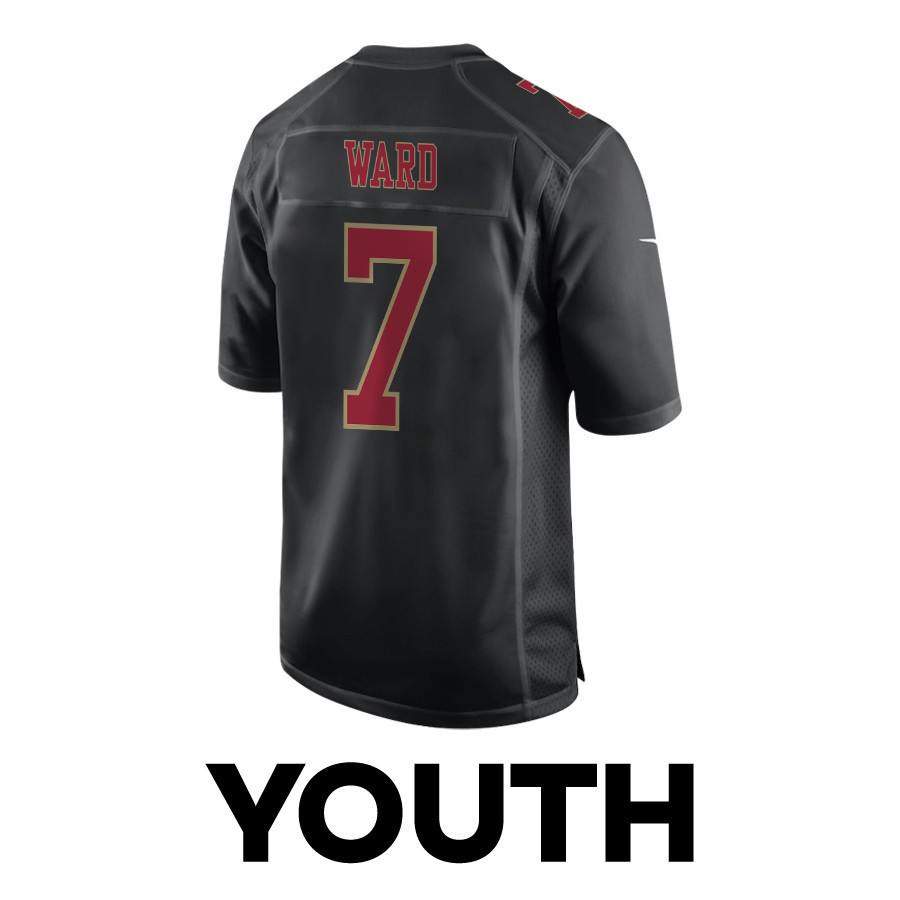 Charvarius Ward 7 San Francisco 49ers Super Bowl LVIII Patch Fashion Game YOUTH Jersey - Carbon Black
