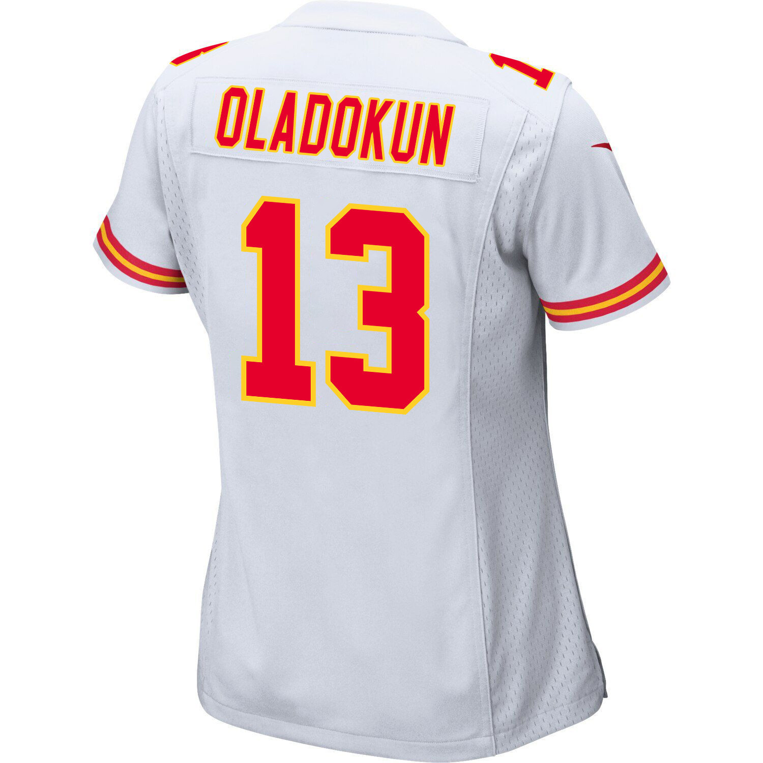 Chris Oladokun 13 Kansas City Chiefs Super Bowl LVIII Patch Game Women Jersey - White