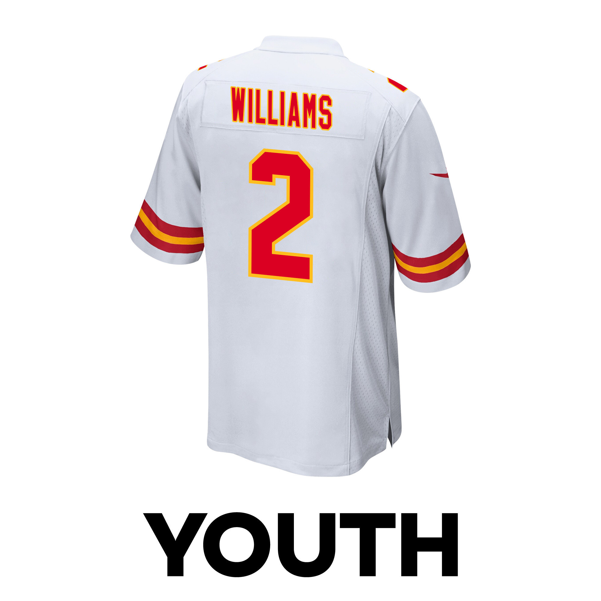 Joshua Williams 2 Kansas City Chiefs Super Bowl LVIII Patch Game YOUTH Jersey - White