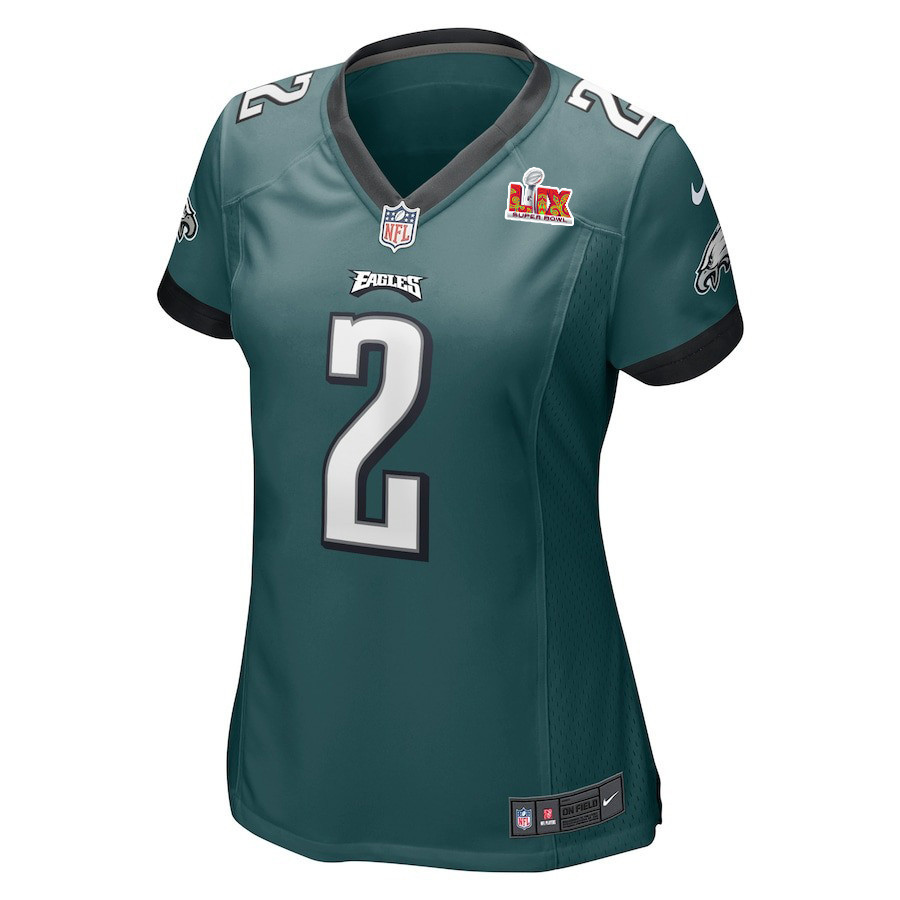 Darius Slay Jr. #2 Philadelphia Eagles Super Bowl LIX Women's Jersey - Midnight Green